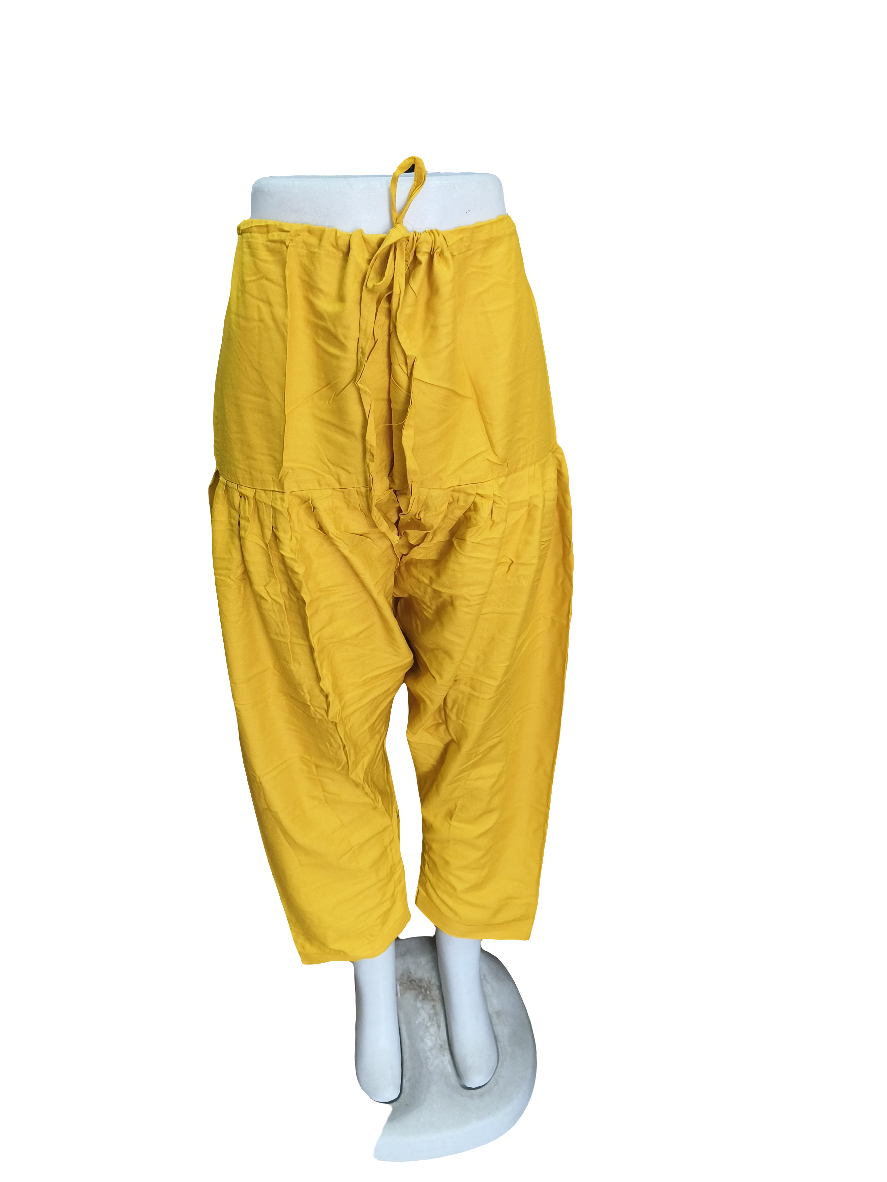 Yellow Cotton Patiala Pant