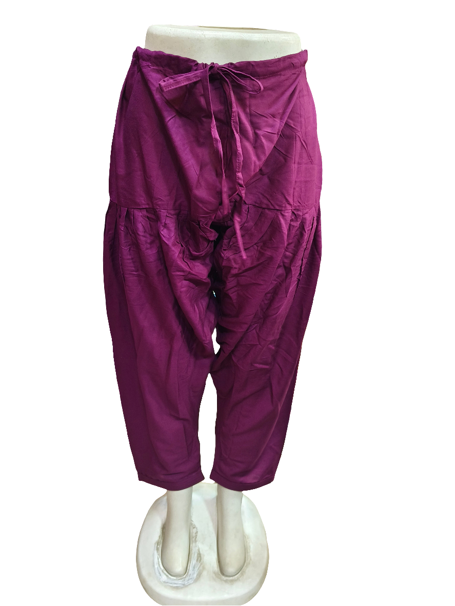 Wine Cotton Patiala Pant