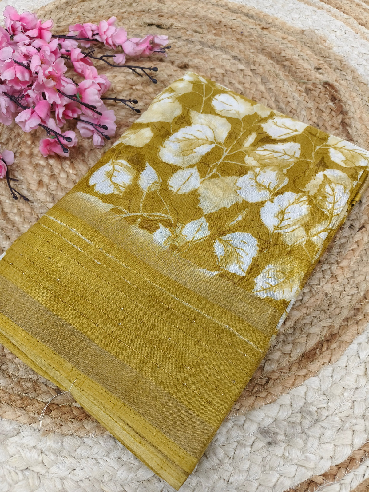 Yellow sequence saree
