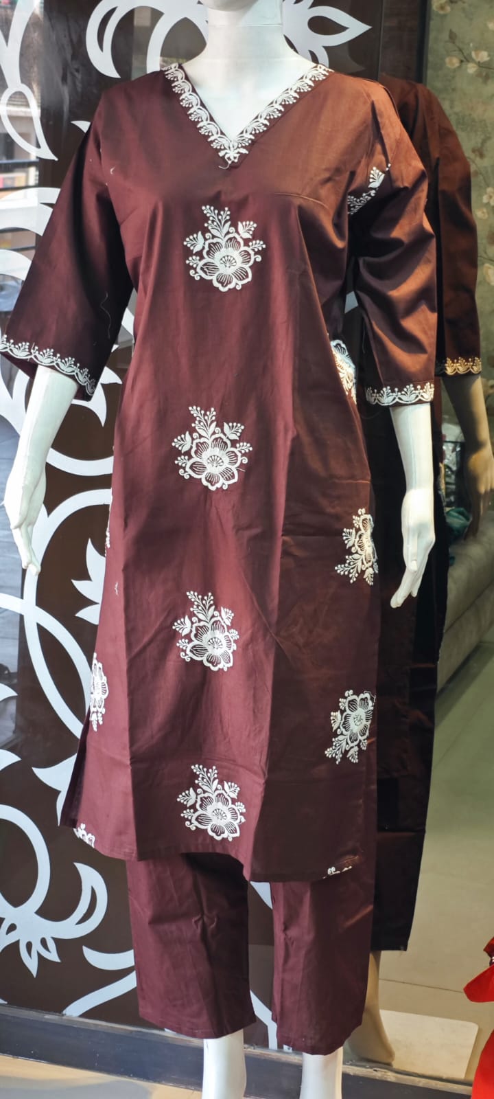 Brown pure cotton two piece sets