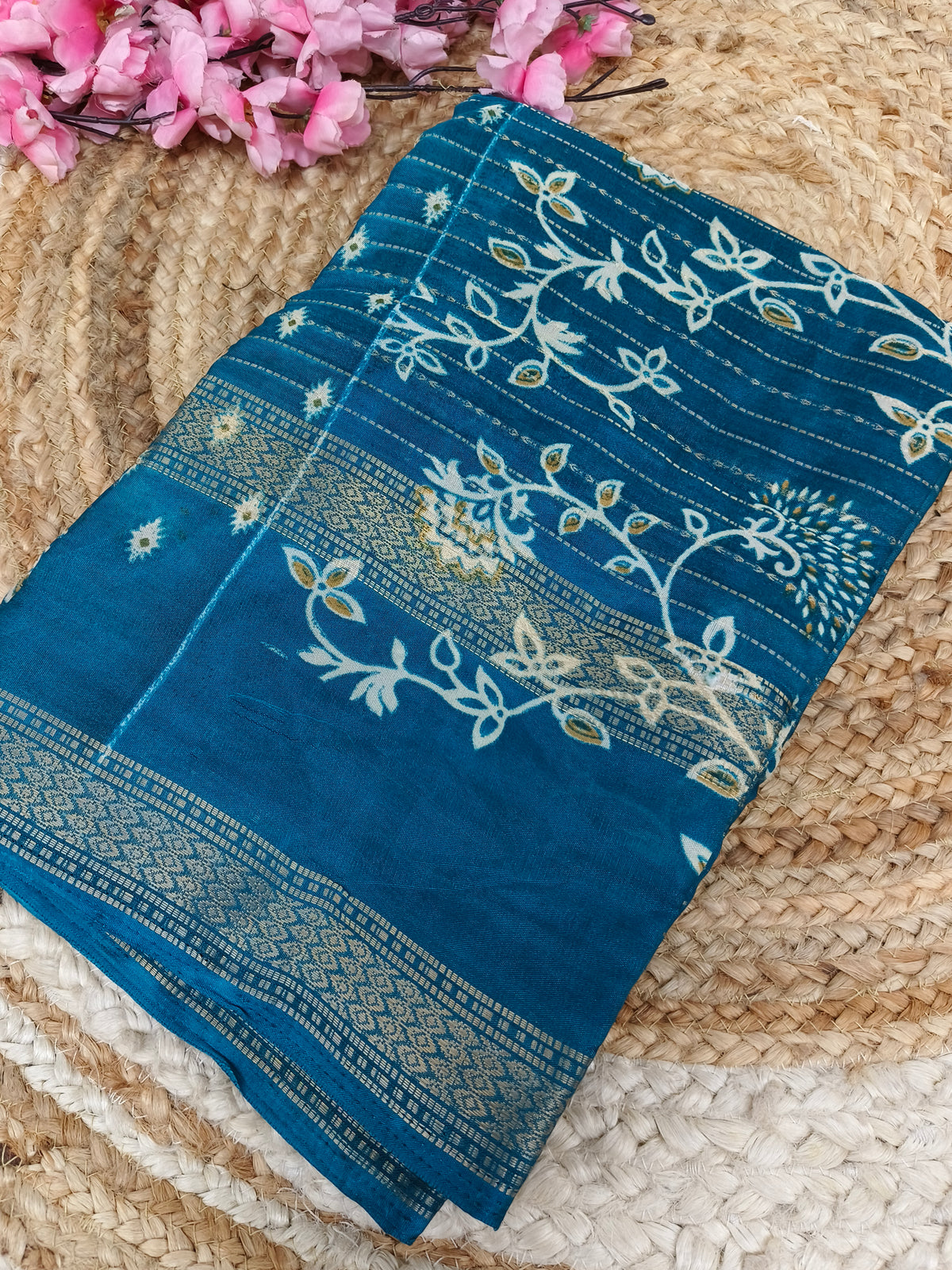 Dark blue Dola Silk Saree
