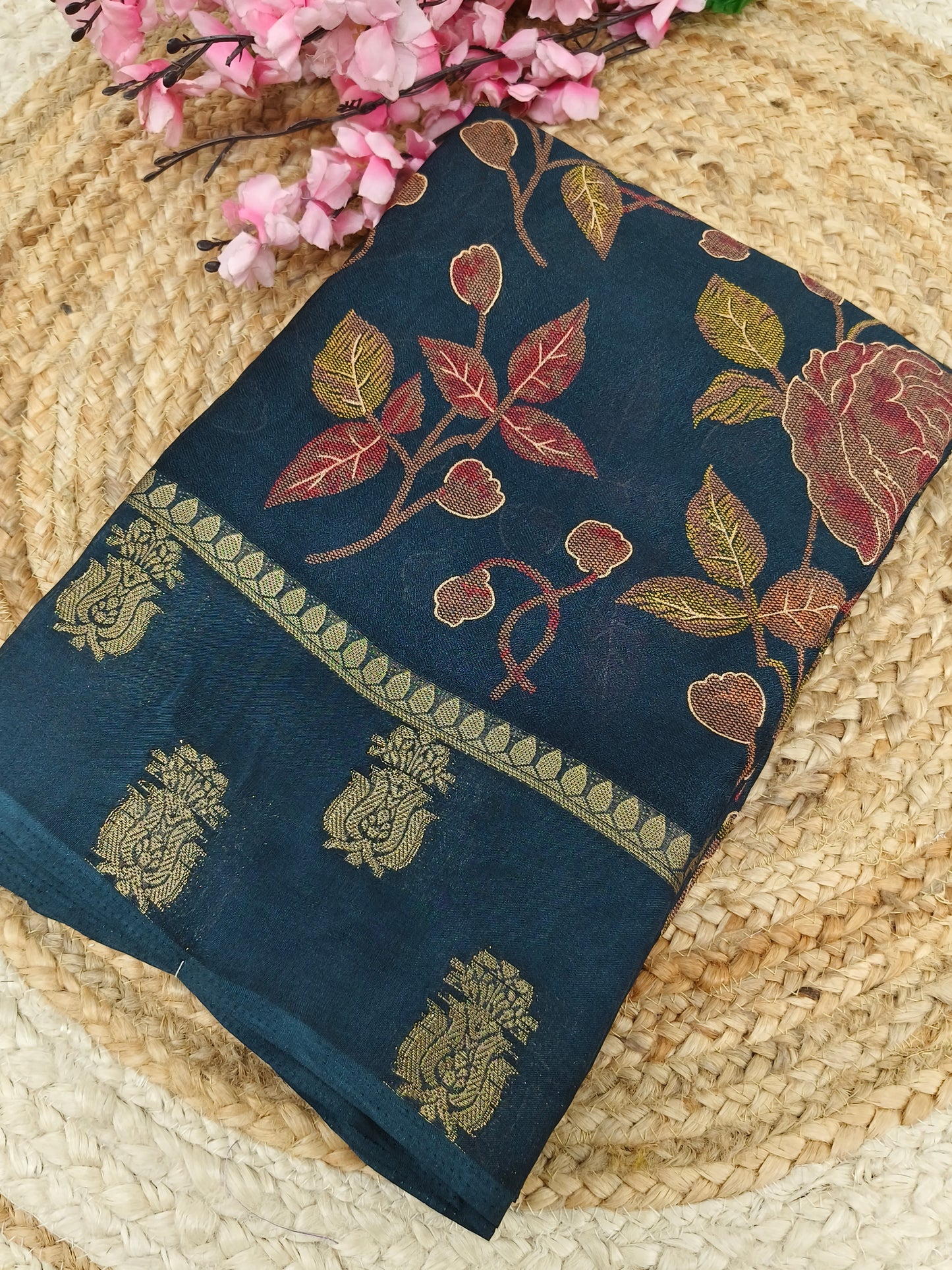 Grey fancy Georgette saree