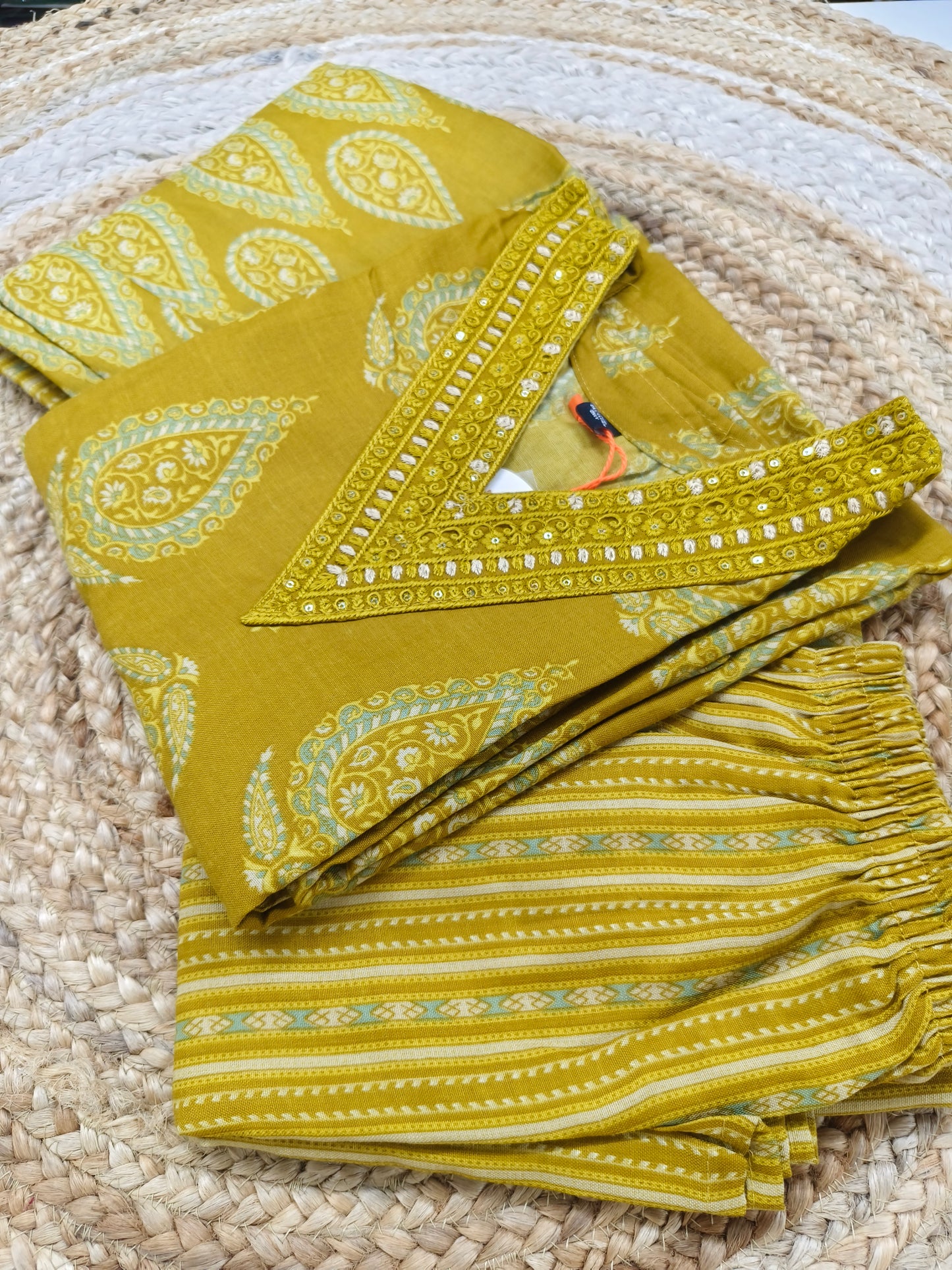 Yellow Cotton sets with duppatta