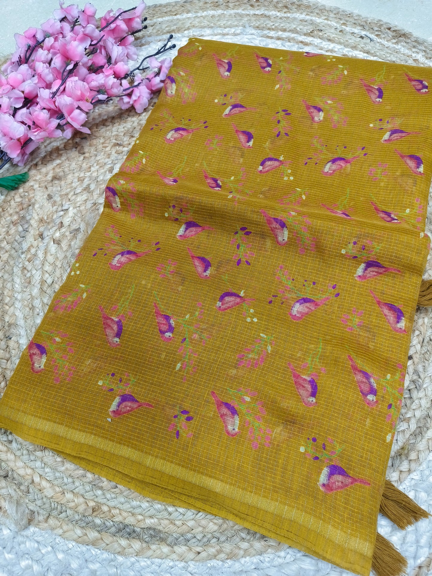 Elegant yellow Kota Silk Saree