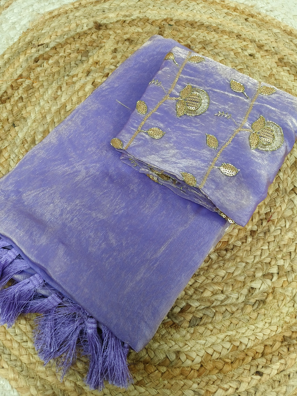 Lavender designer saree