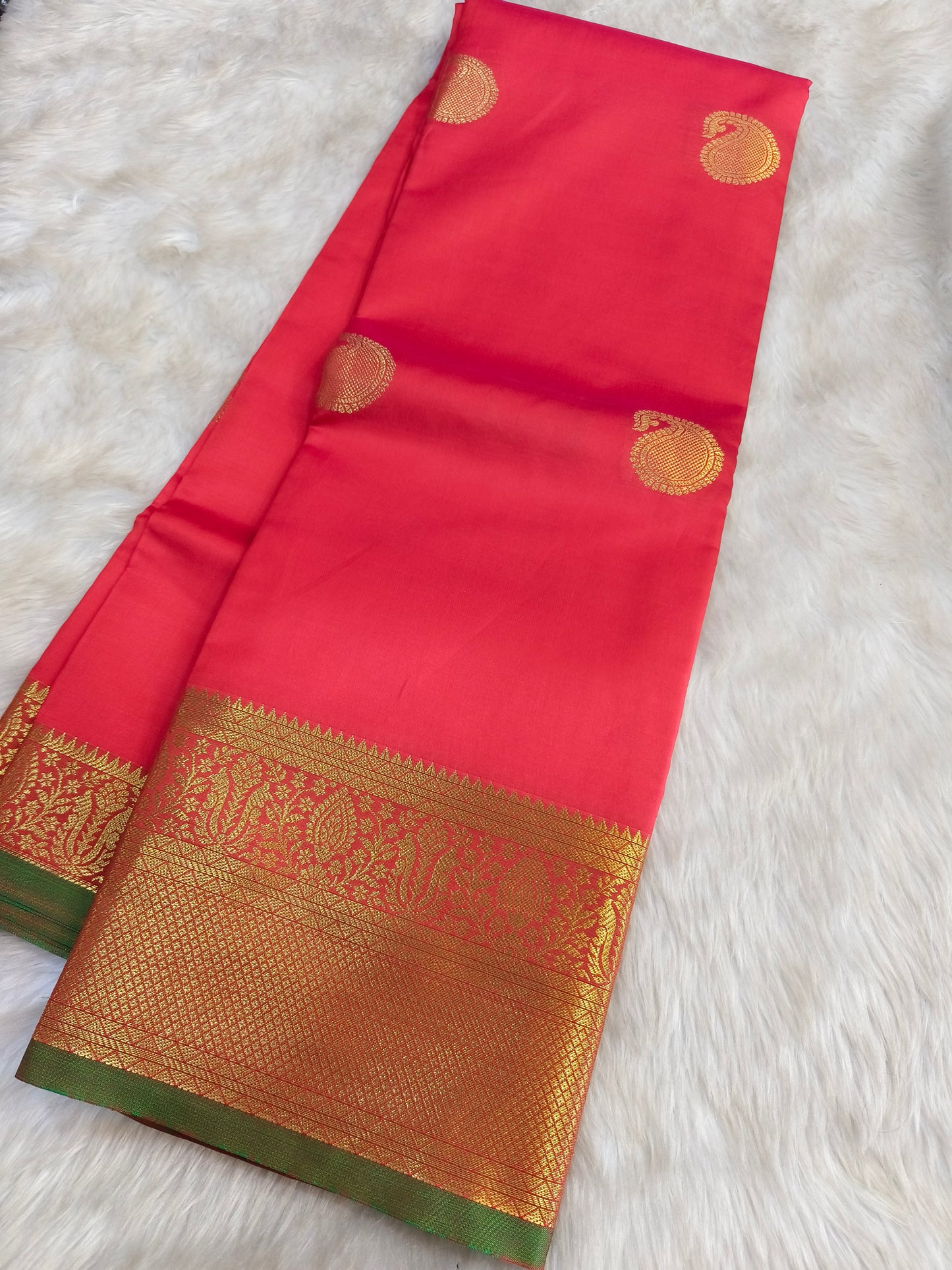 Red Semi kanchi silk saree