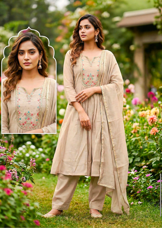 Cream designer Aline suit