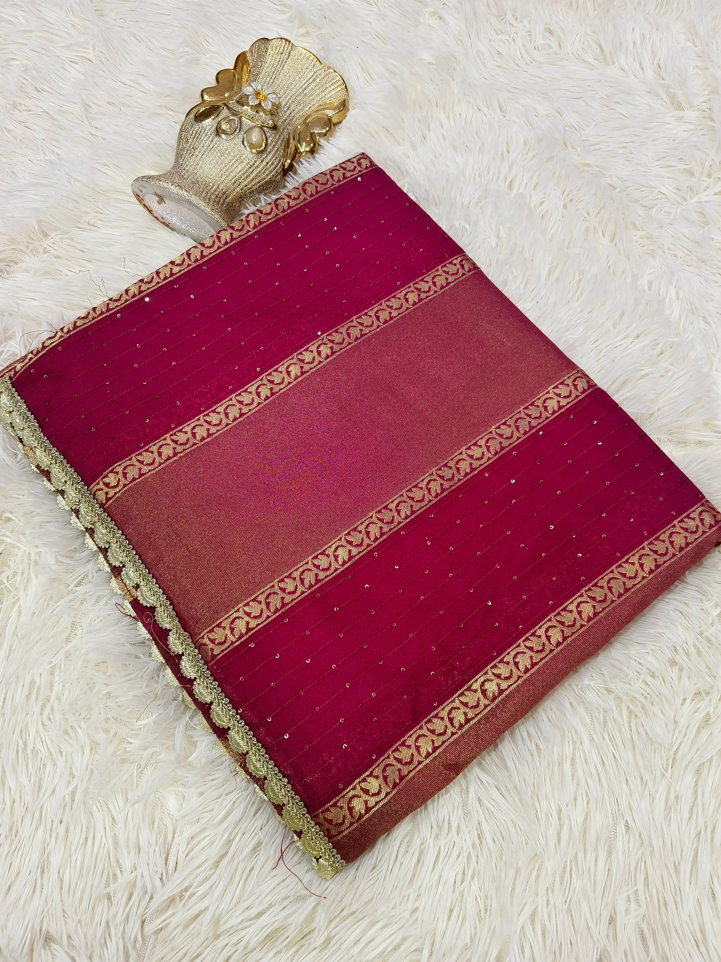 Wine soft semi silk saree
