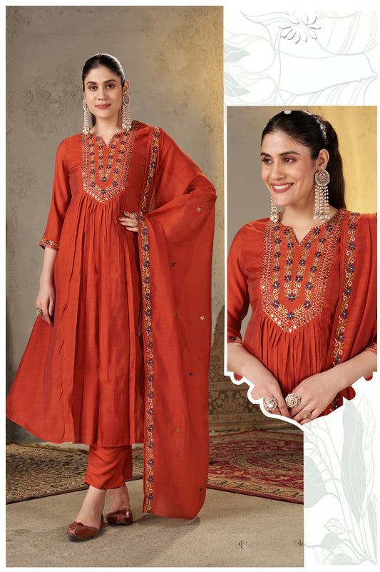 Rustic Orange Eelgent Aline designer suits