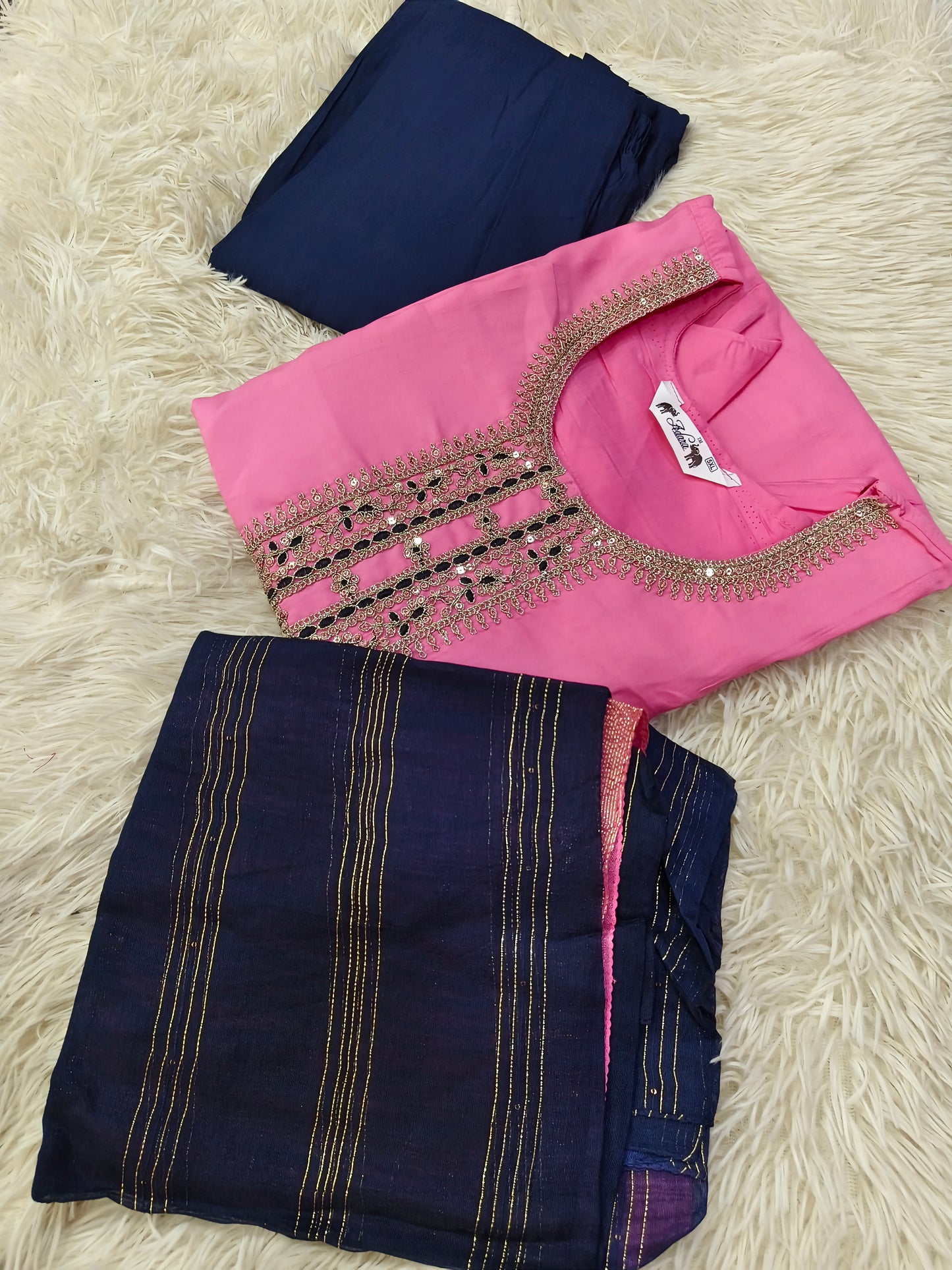 Pink With Navy Blue Eelgent designer suits