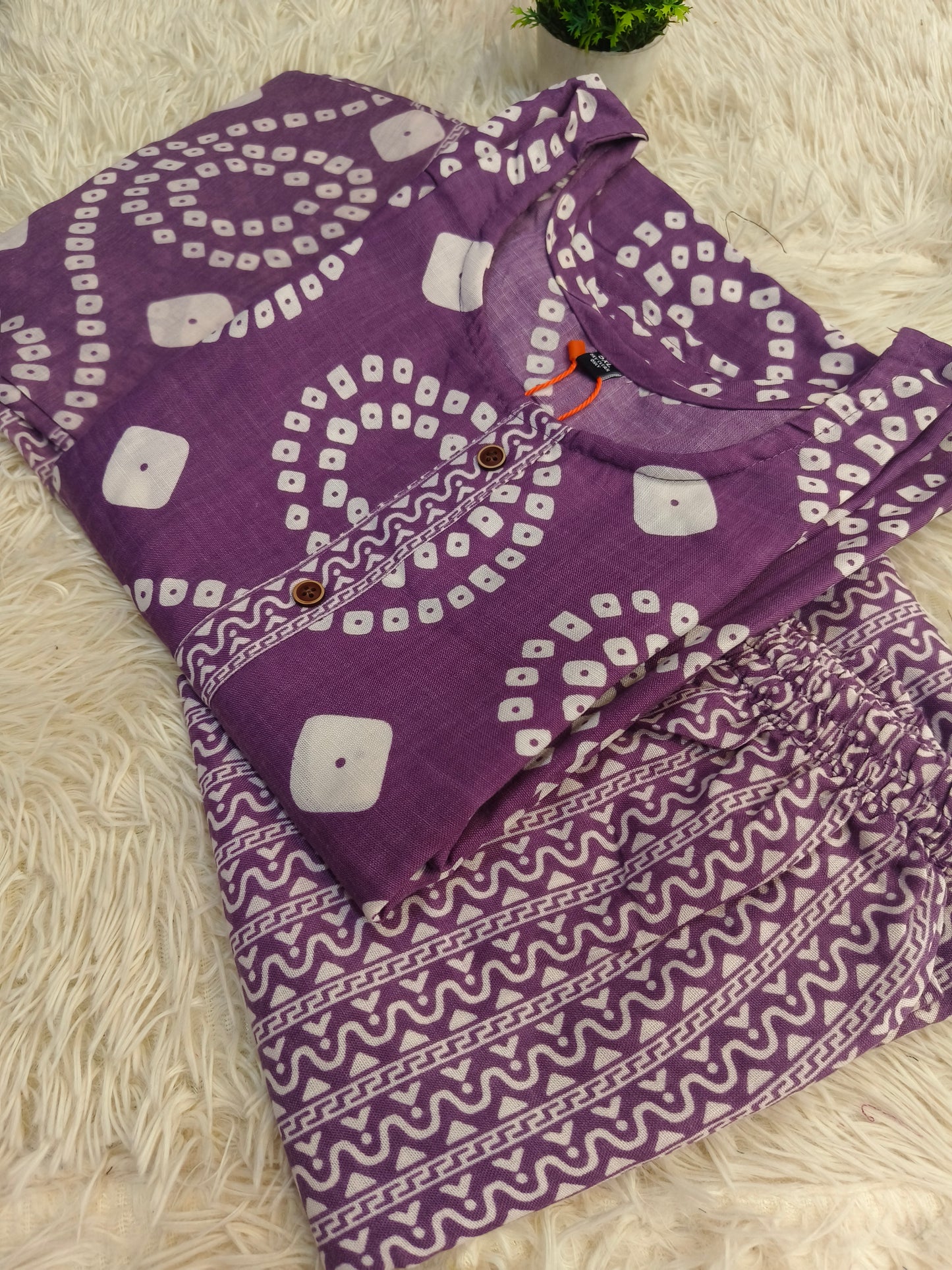 Light purple Cotton sets with duppata