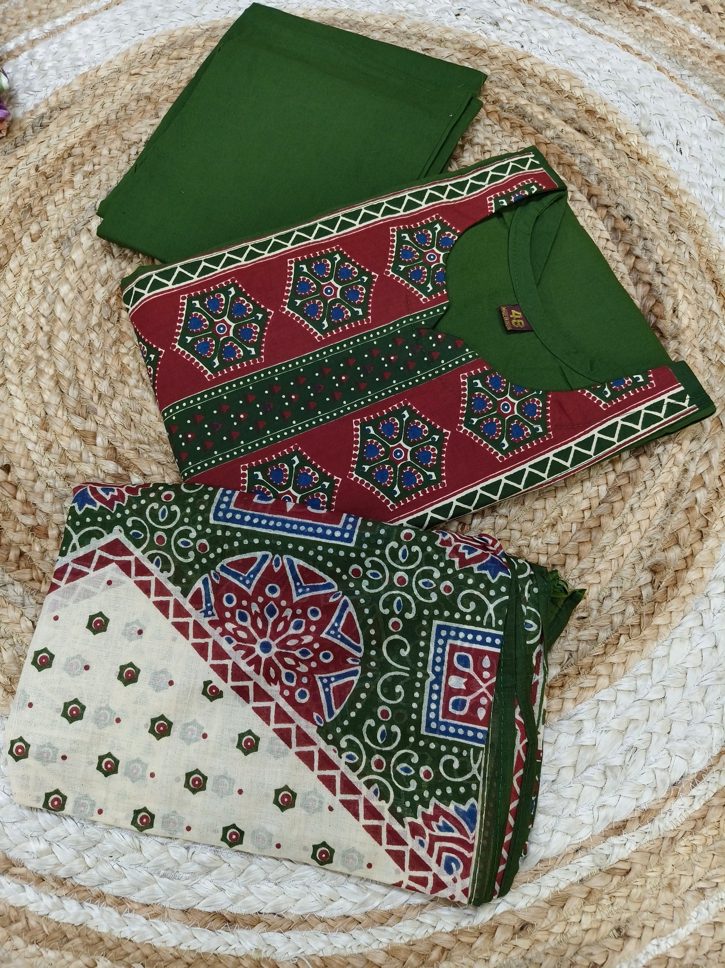 Green cotton salwar suites