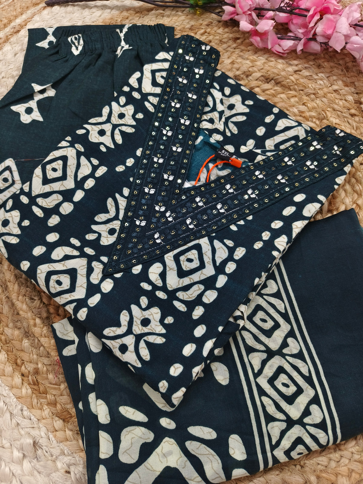Blue Cotton sets with duppatta