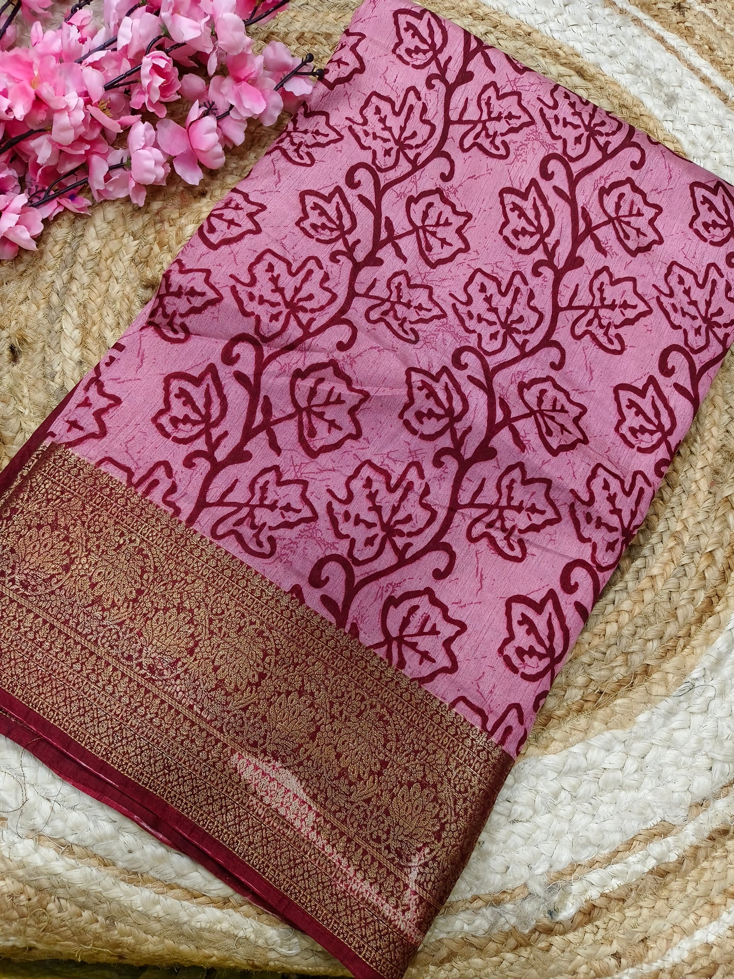 pink Binny silk saree