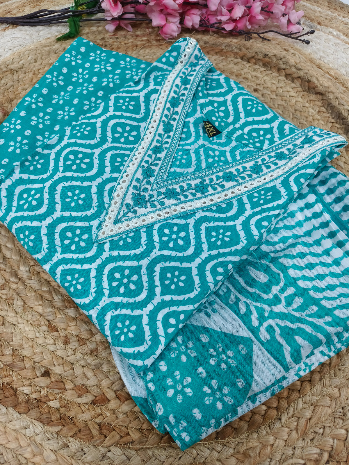 Blue Cotton sets with duppatta