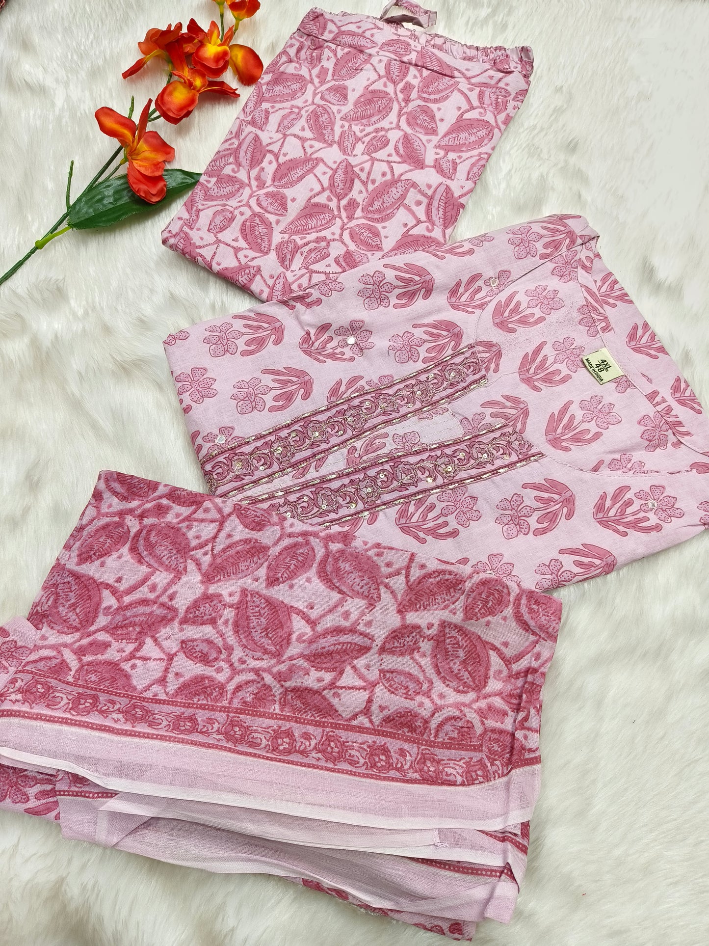 Light Pink premium cotton suit