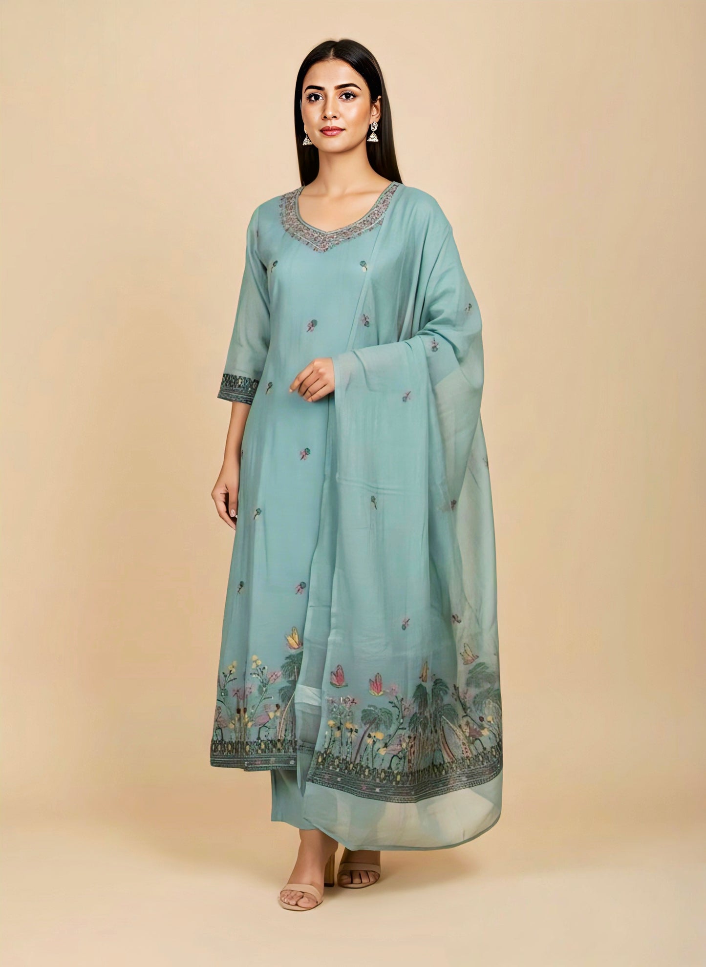 Green designer suits