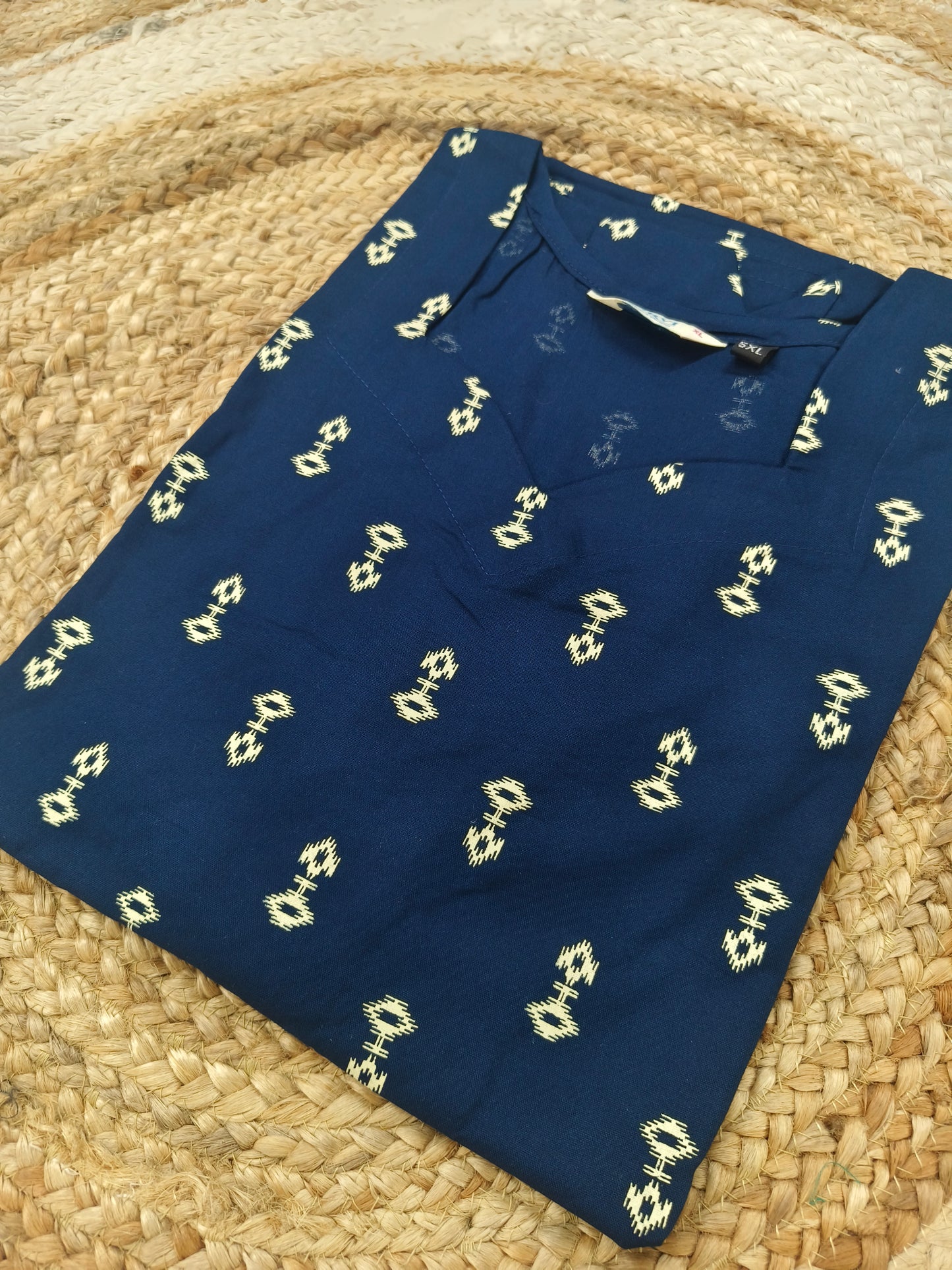 Navy blue Rayon straight kurta