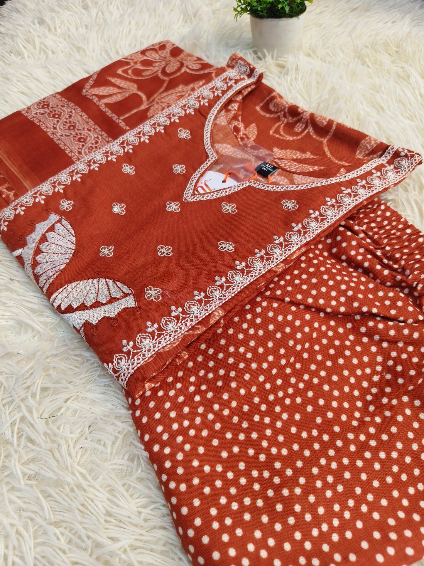 Orange cotton sets with duppata