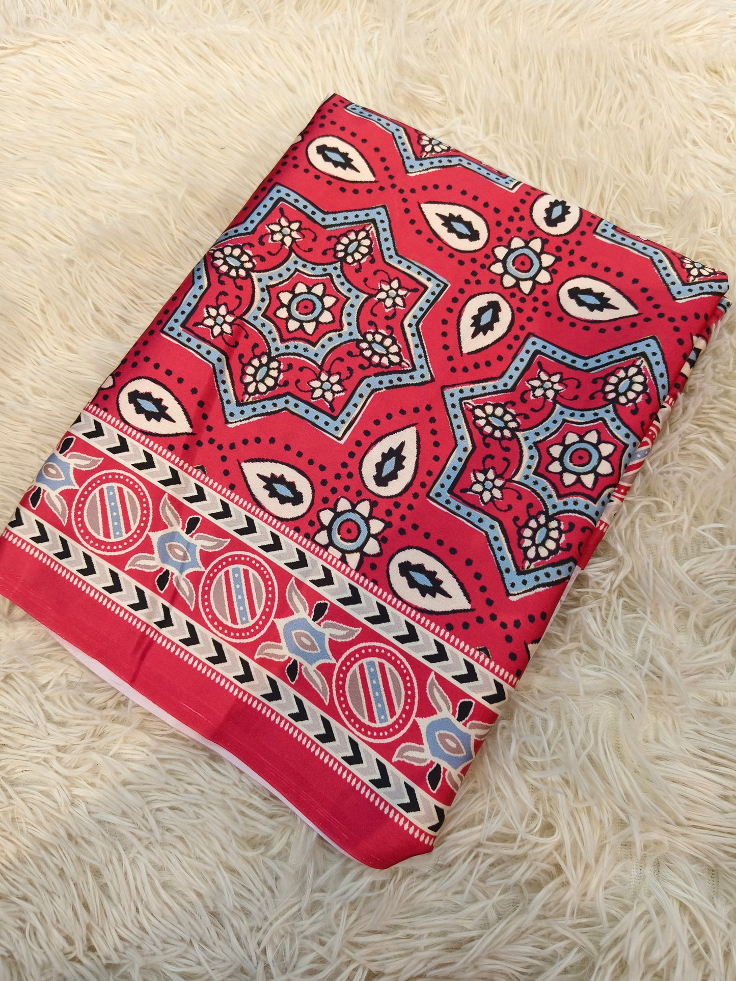 Red soft crepe silk Saree