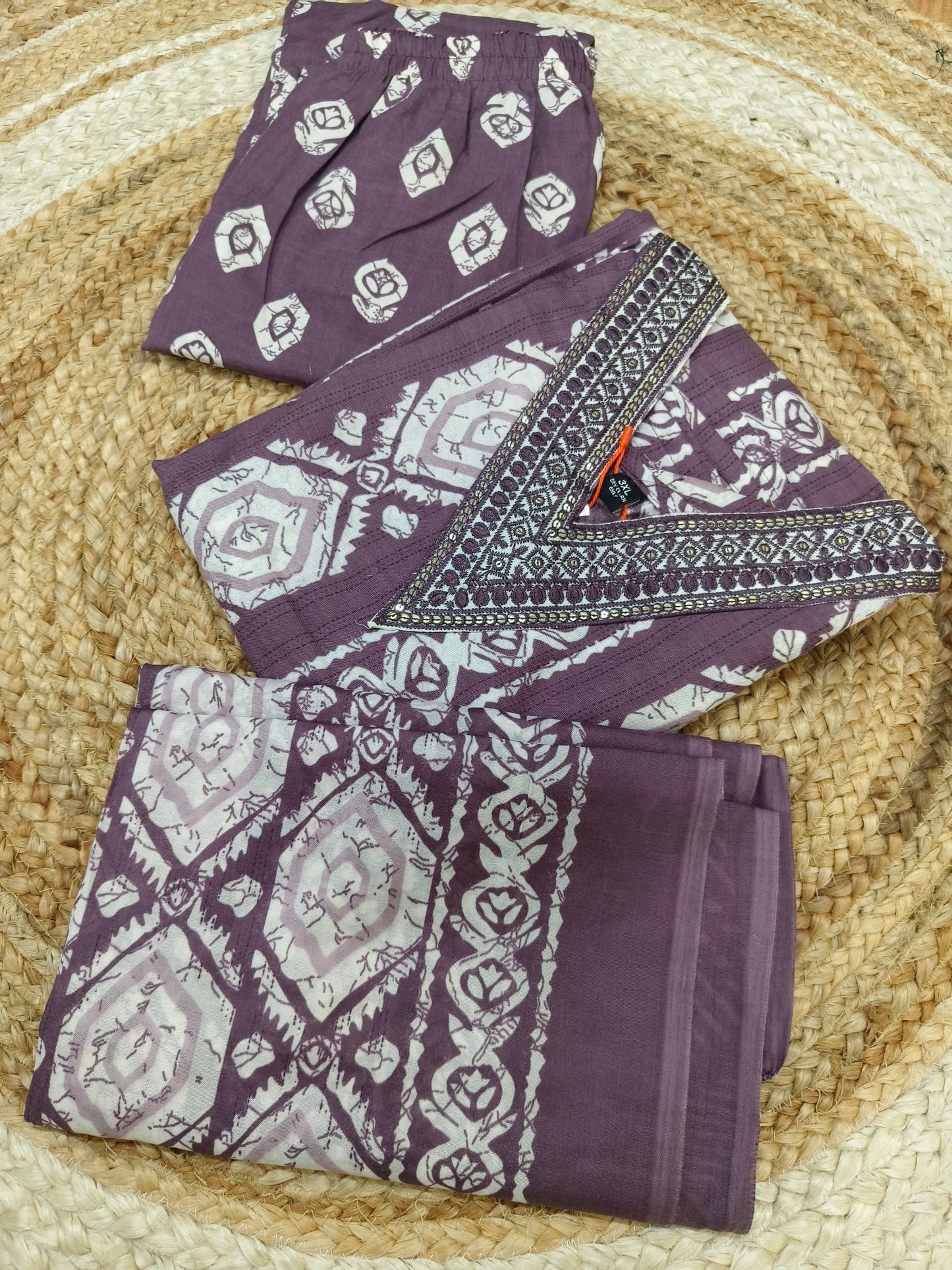 Wine Cotton sets with duppatta