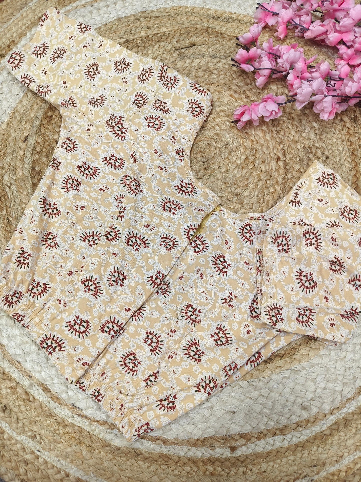 Kalamkari Cotton Stretchable Blouse