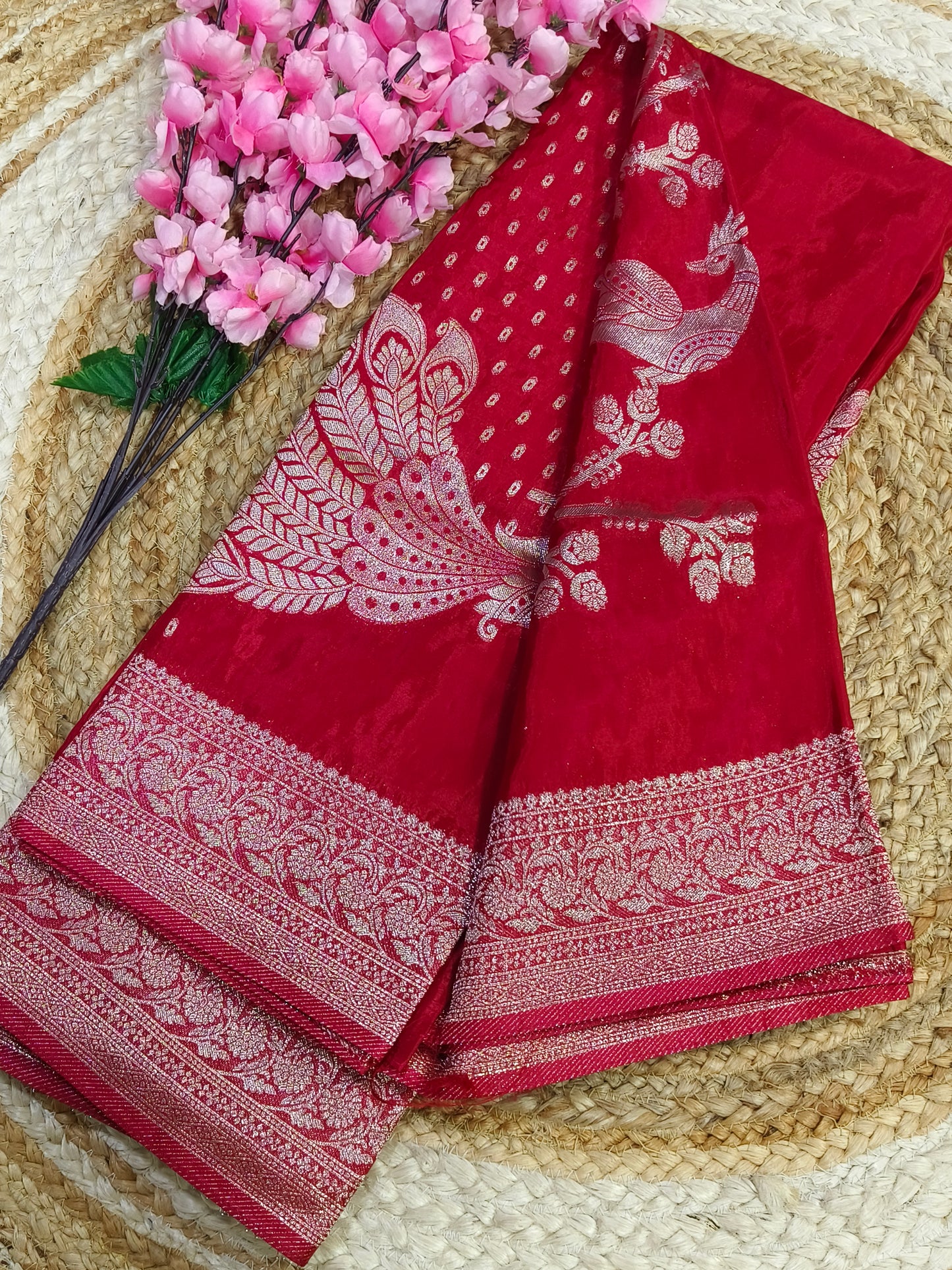 Red Premium viscous silk saree