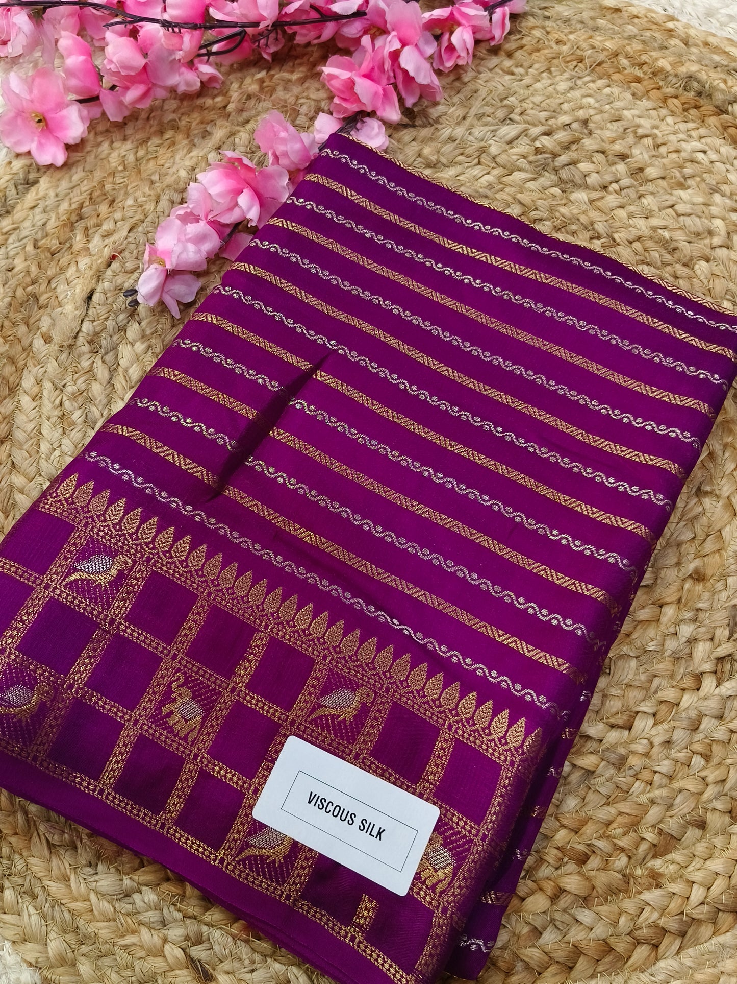 Megenth Wine viscous silk saree