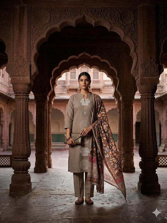 Taupe Grey pure cotton suits