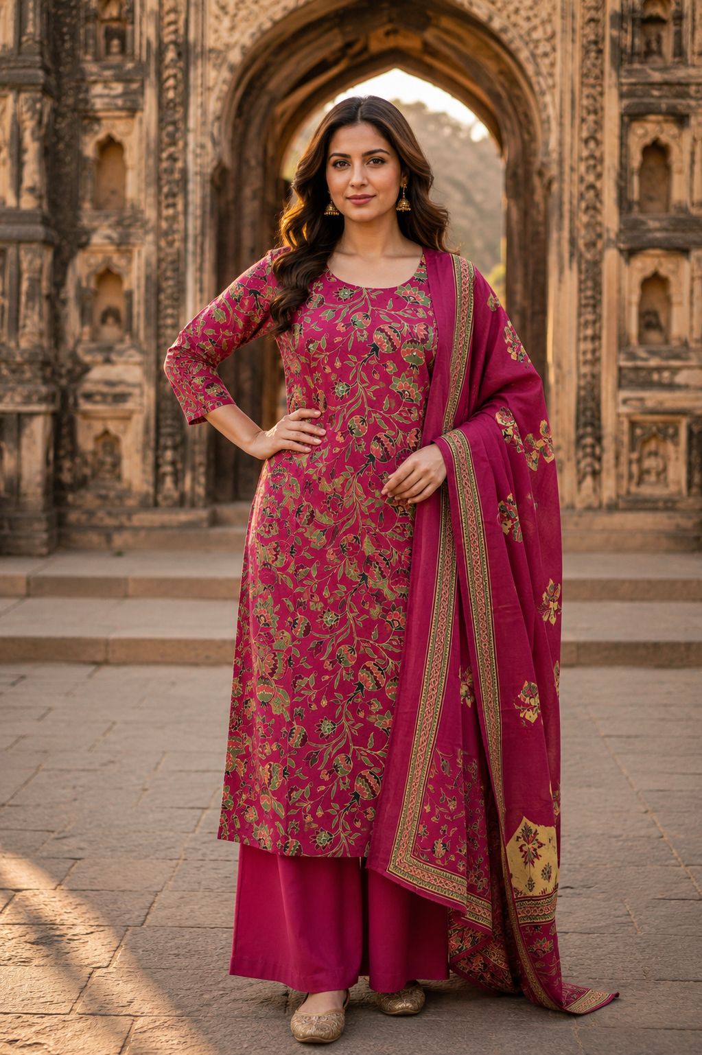 Pink cotton salwar suites