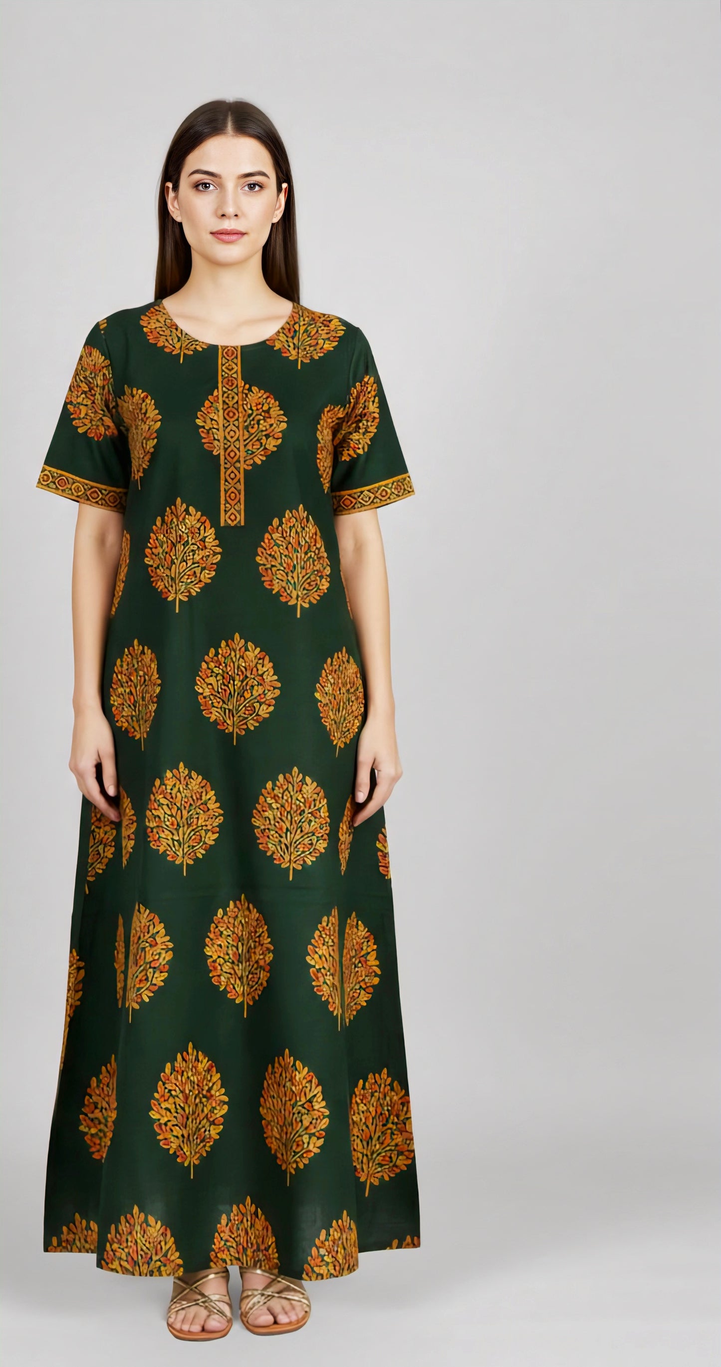 Green Pure cotton Nighty