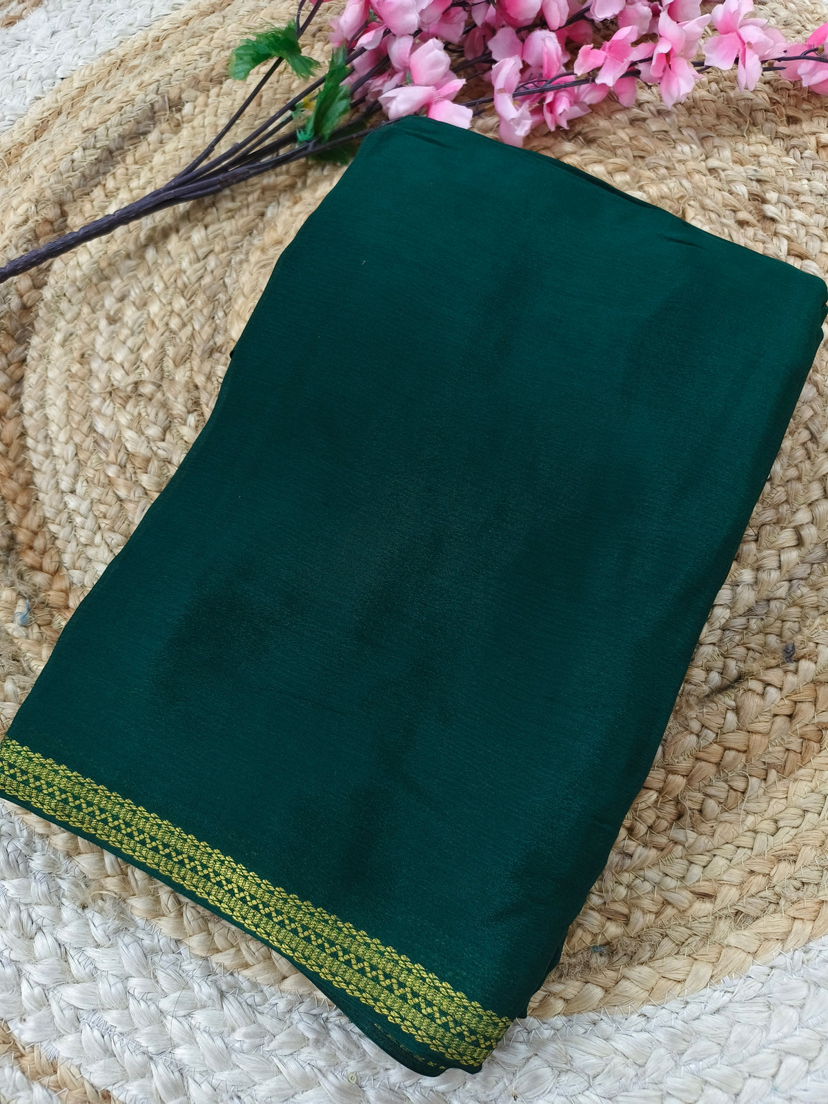 Green Elegant semi Mysore silk saree