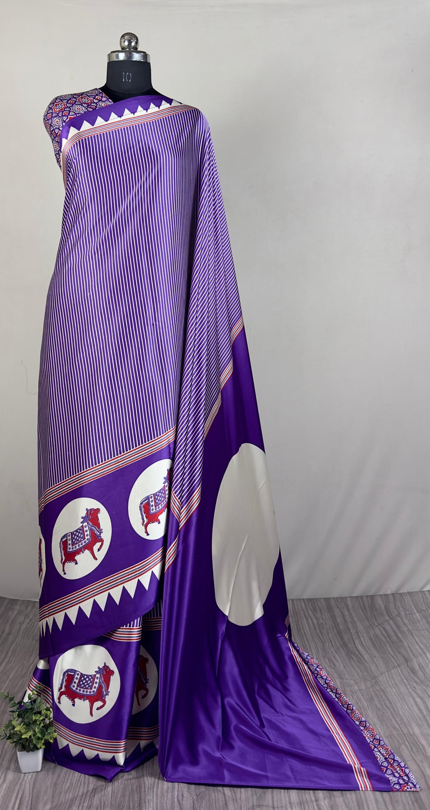 Purple semi Modal silk saree