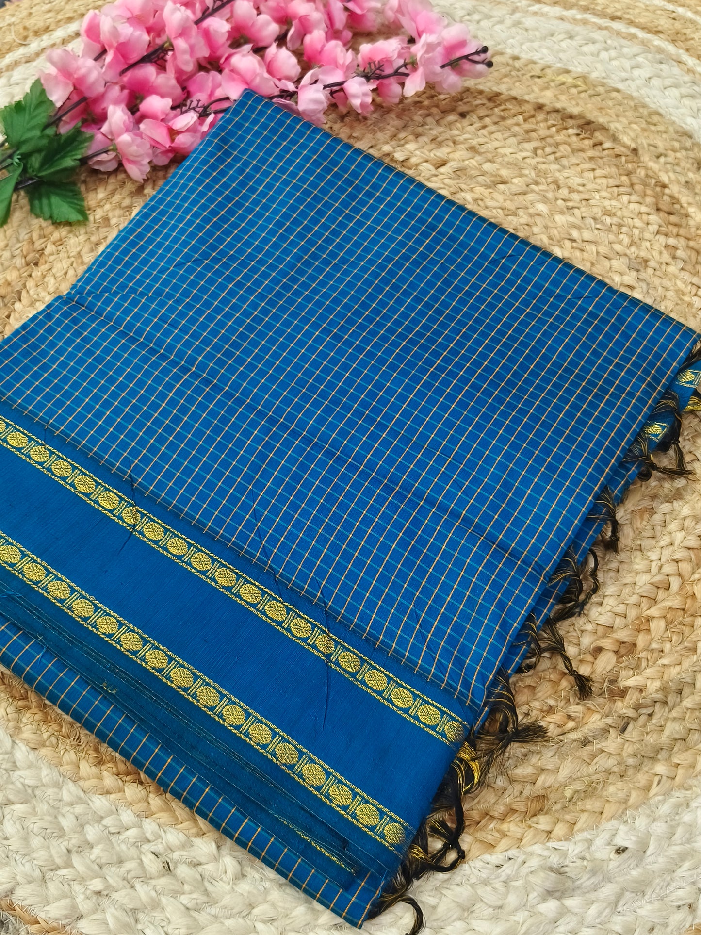 Peacock Blue Vintage Arani silk saree