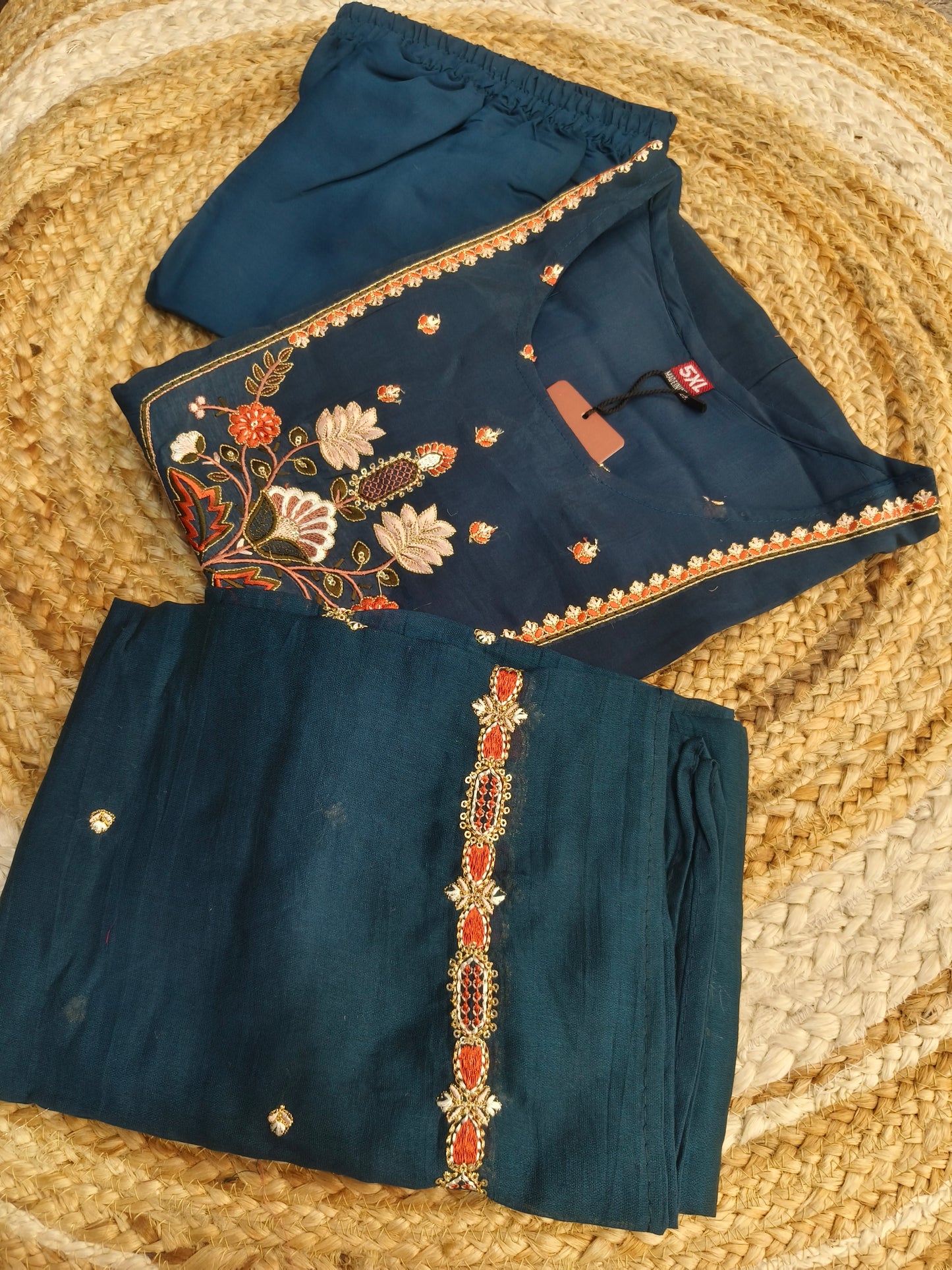 Peacock Blue designer Aline suit