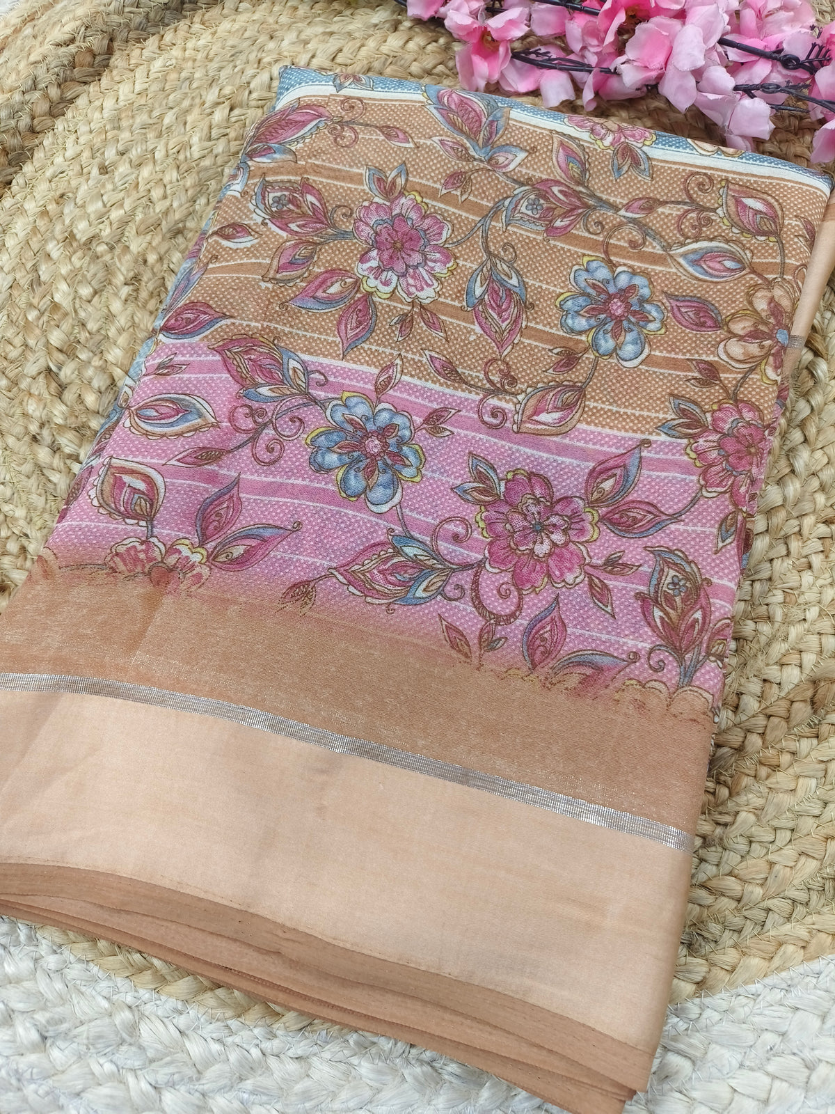 Orange Elegant Georgette sarees