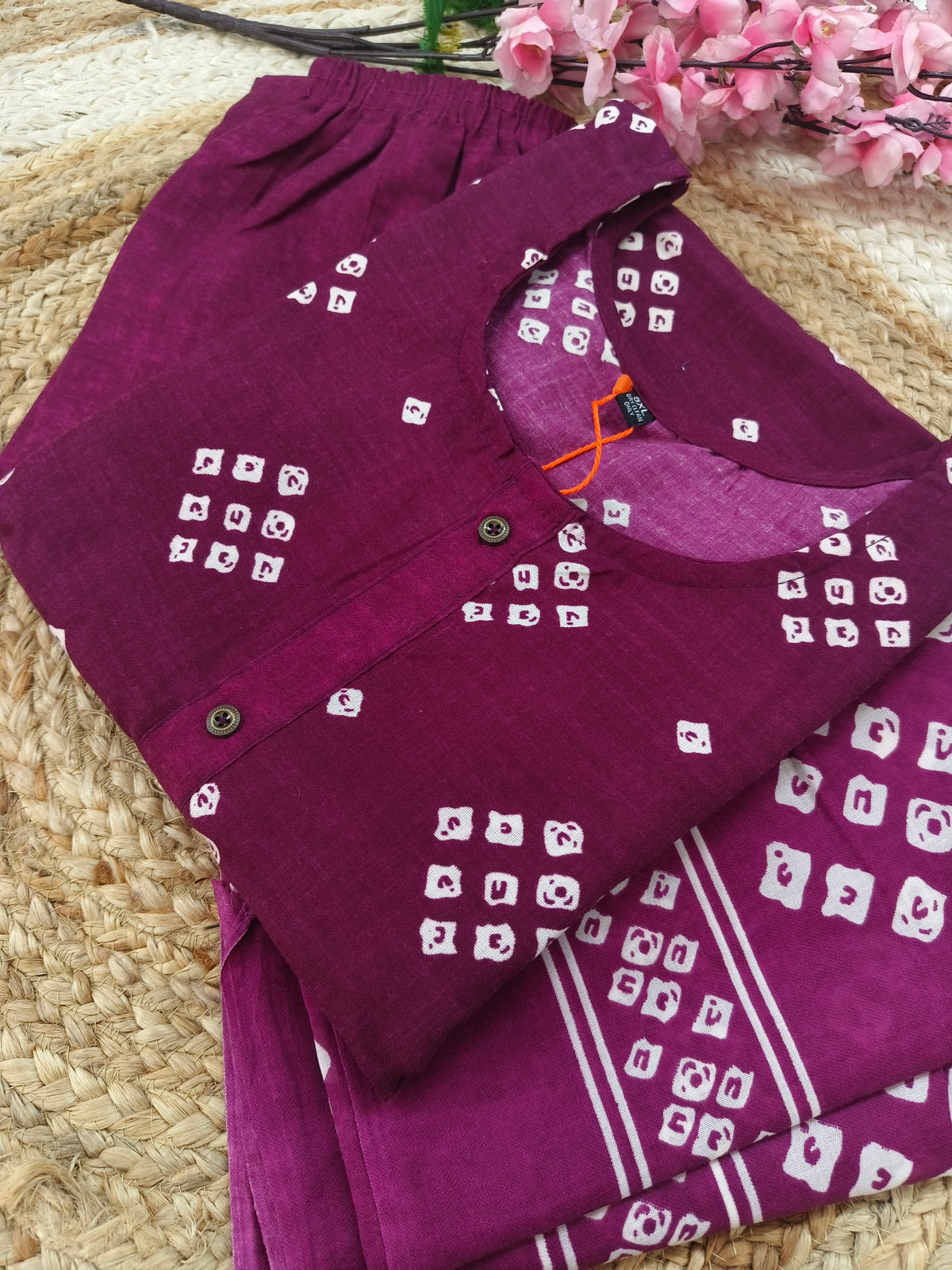Wine Cotton sets with duppatta