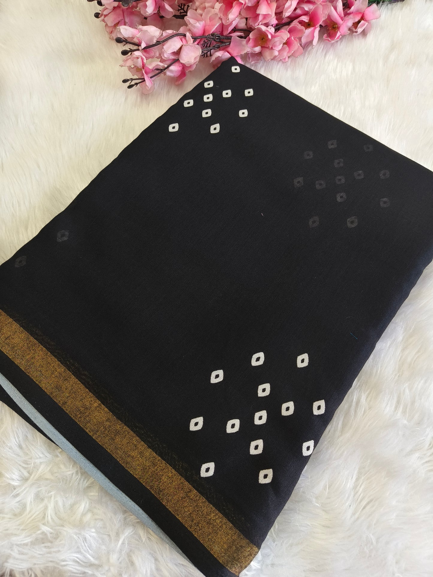 Black Soft Lenin silk saree
