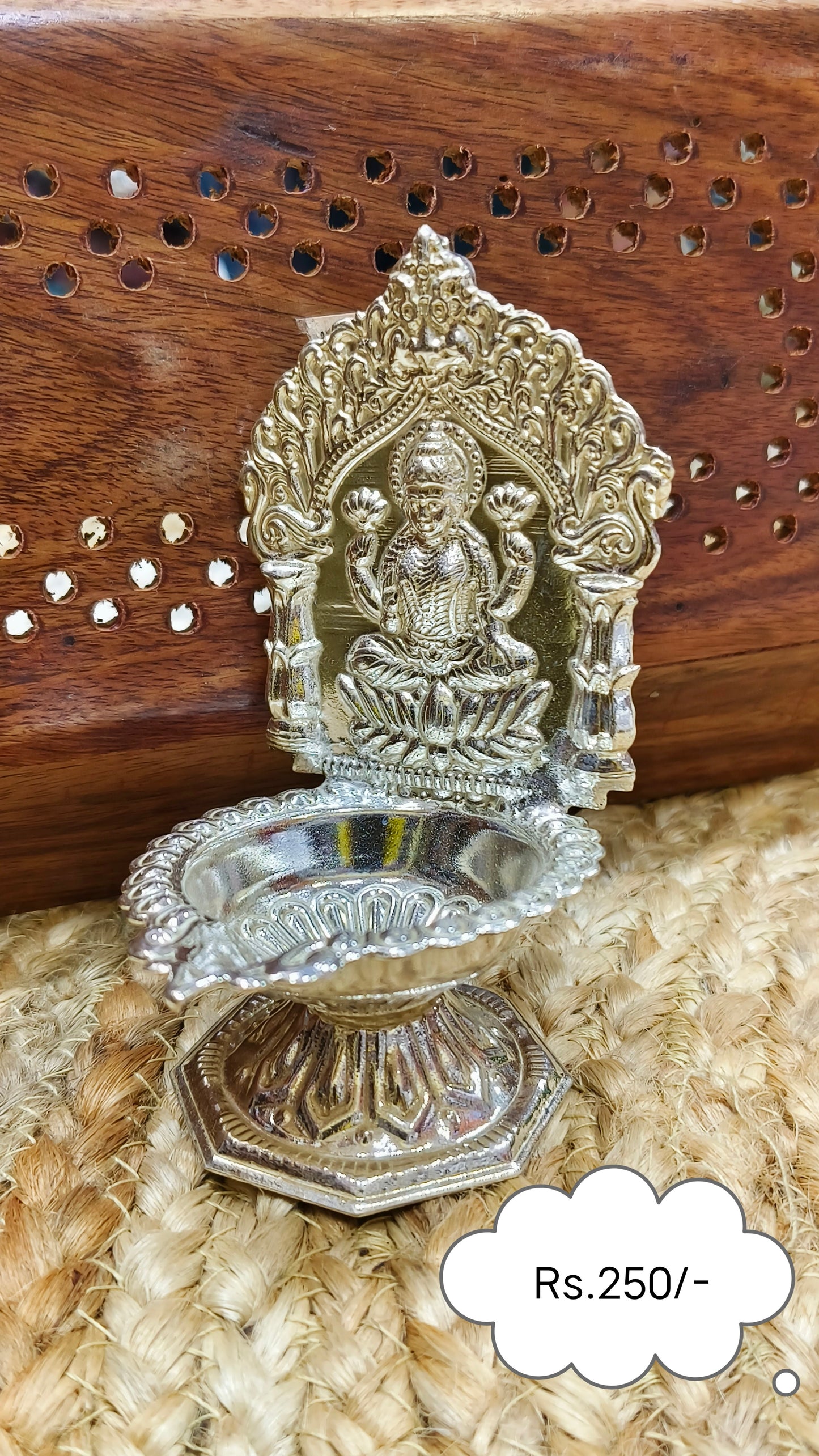 German silver Kamakshi Deepa- large