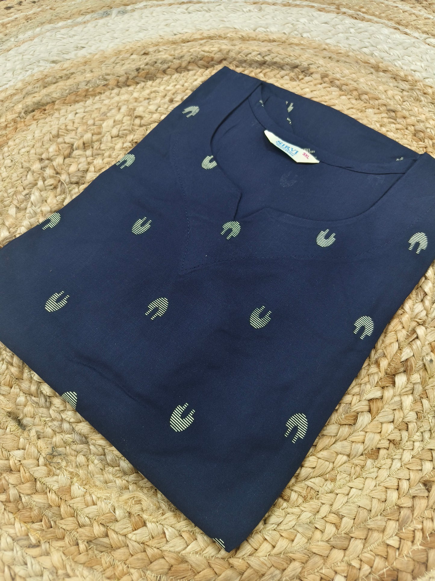 Navy Blue Rayon straight kurta