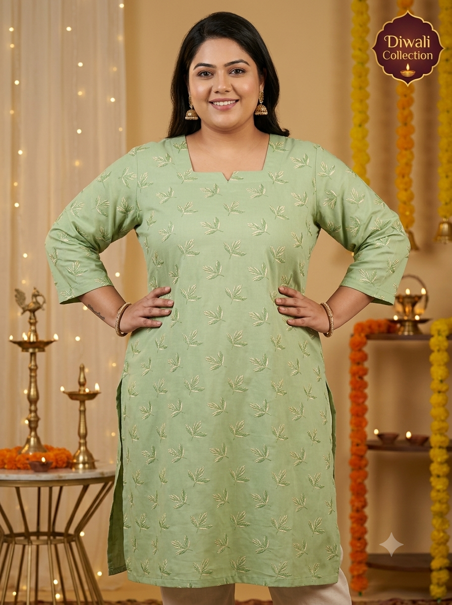 Light Green Rayon straight kurta