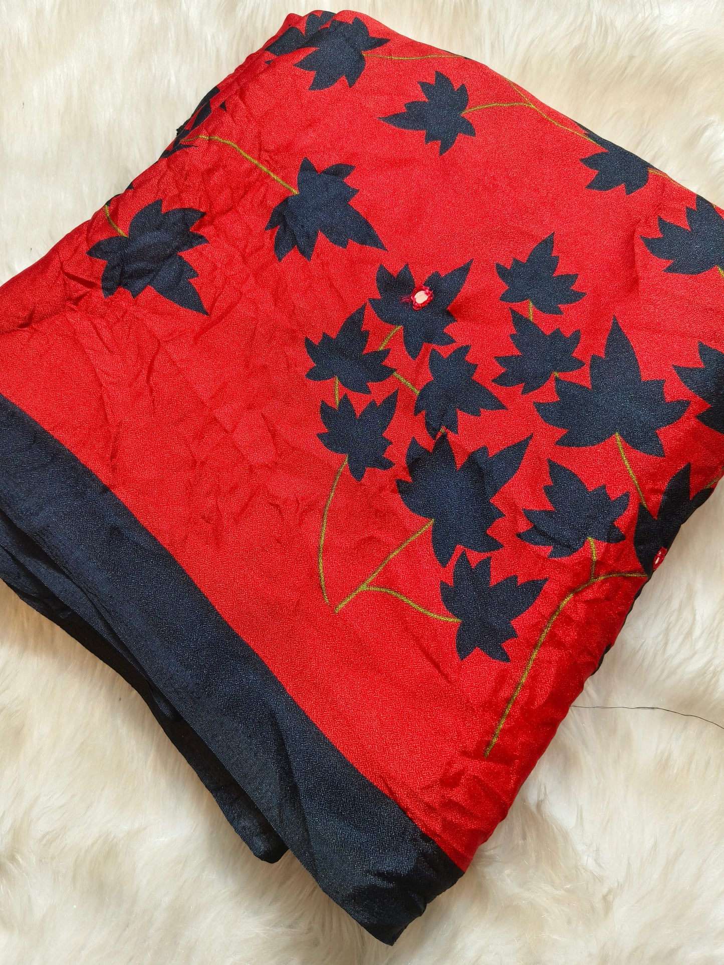 Red Crushed Georgette saree