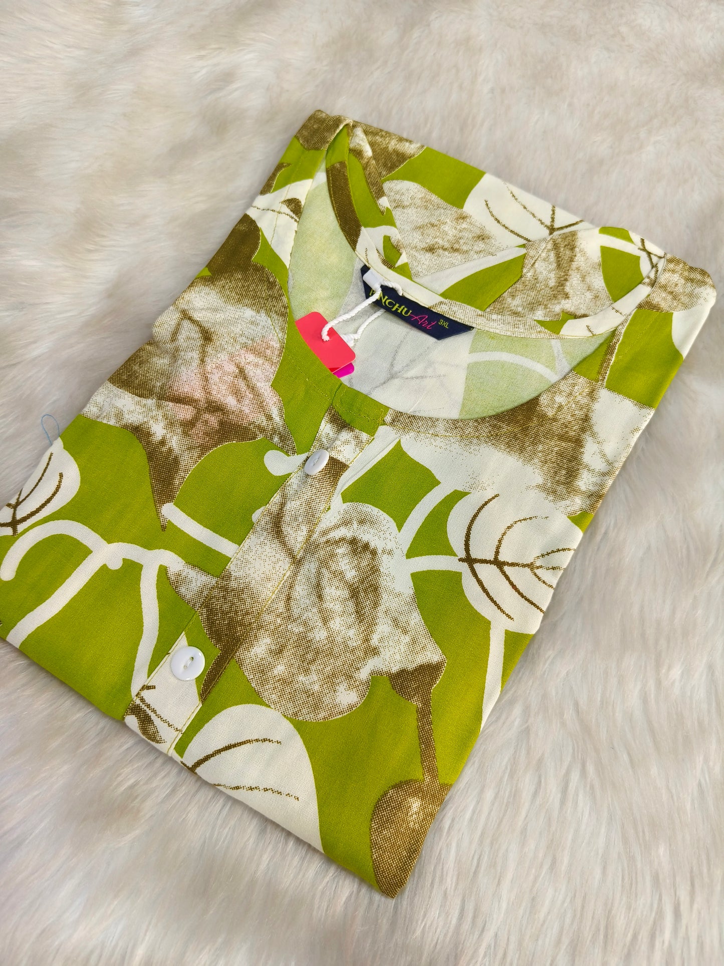 Green Designer Rayon Kurti