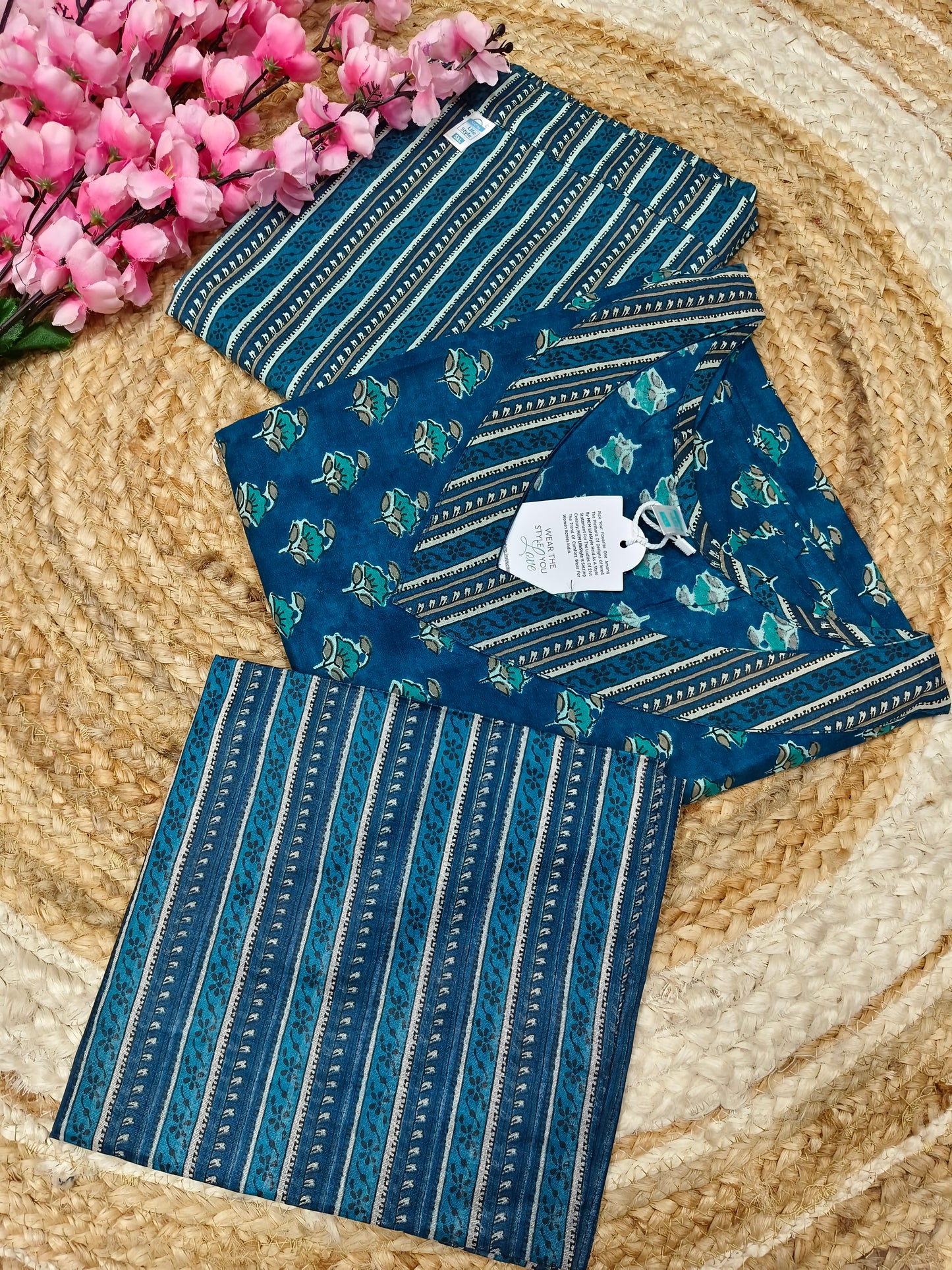 Blue Pure Cotton sets with duppata