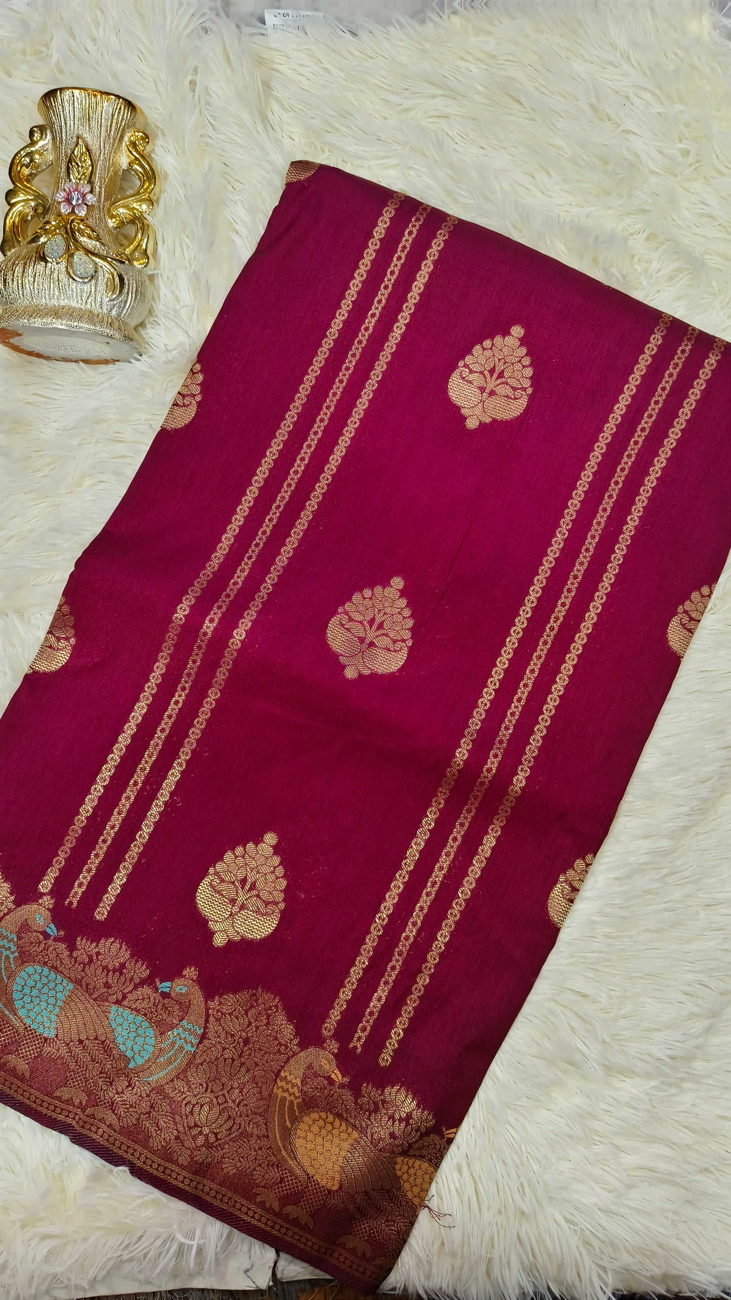 Marron Meenakari Silk Saree