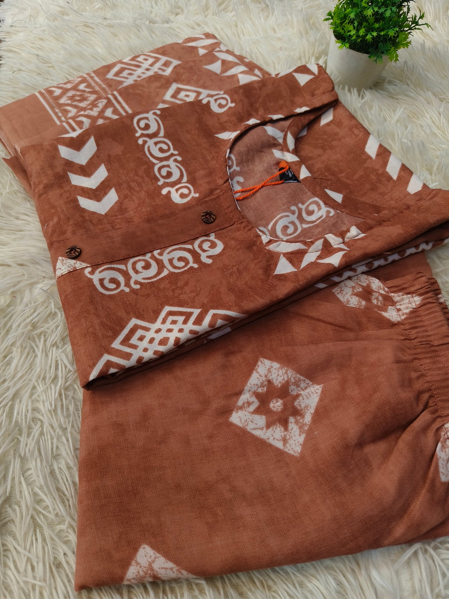 Orange Cotton sets with duppata