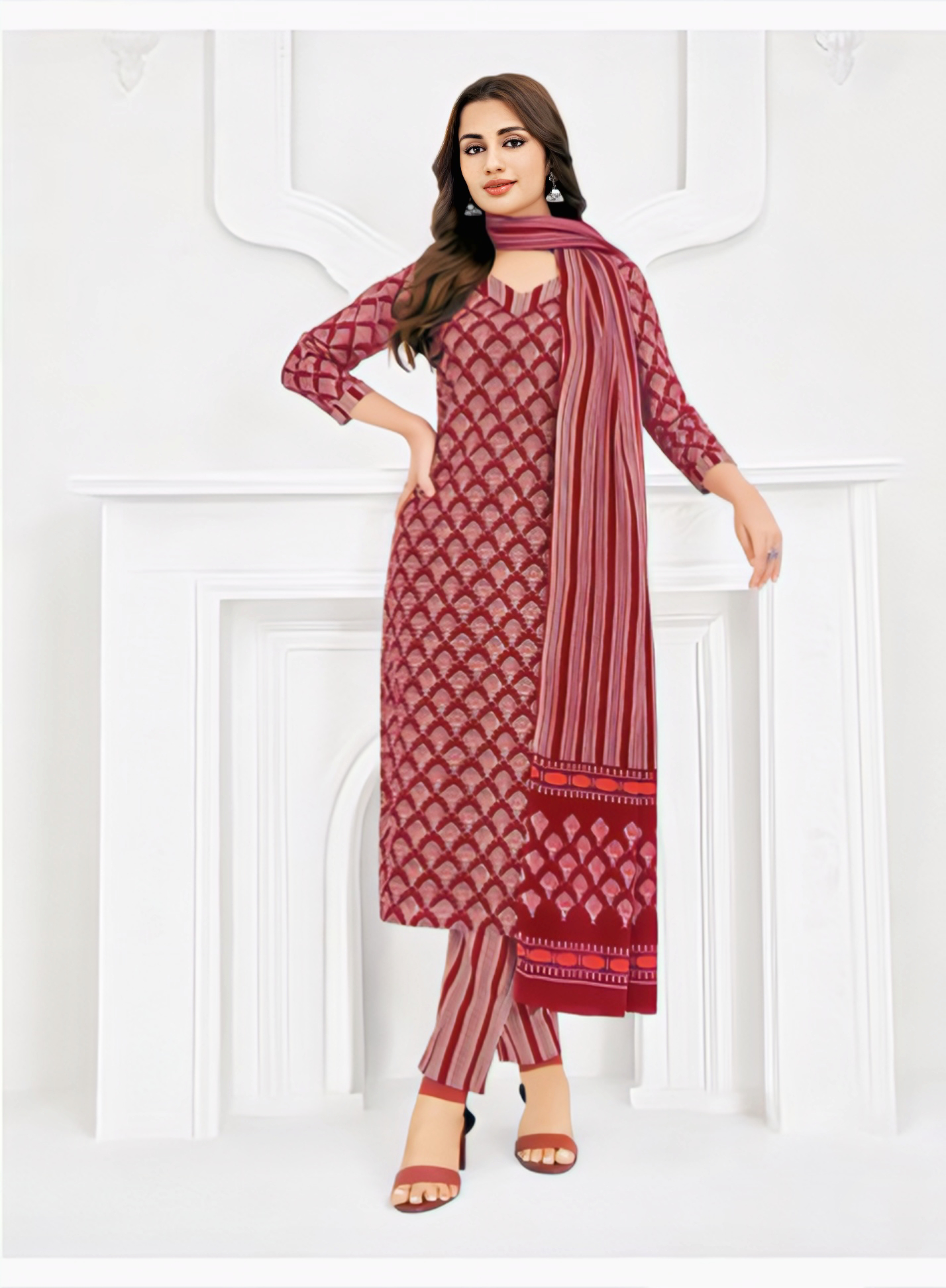 Red pure cotton suits