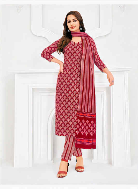 Red pure cotton suits