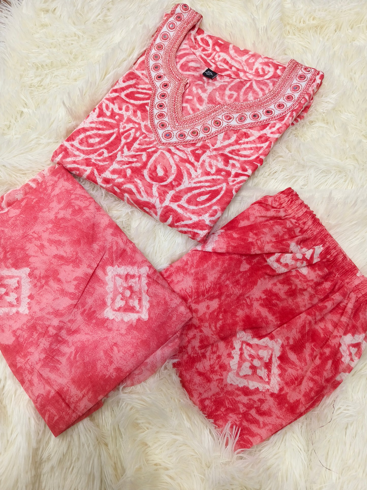 Peach Cotton sets with duppata