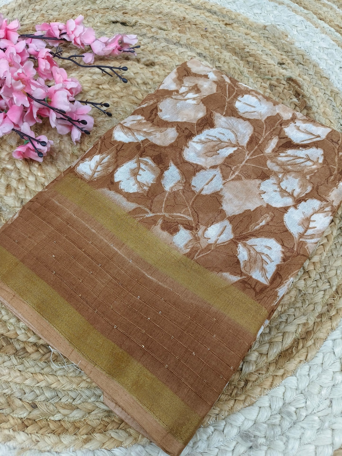 Light Orange sequence saree